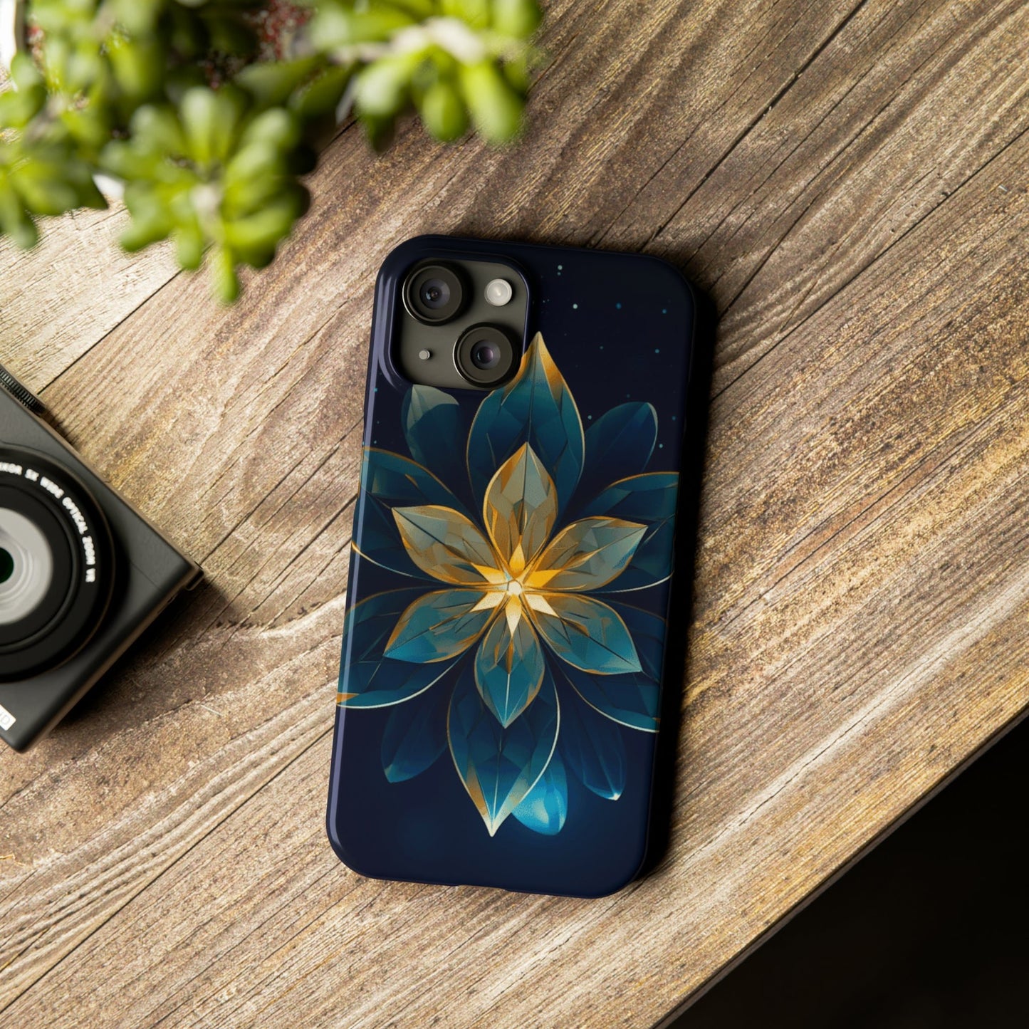 Geometric Flower Design Slim Phone Case - Colorwink