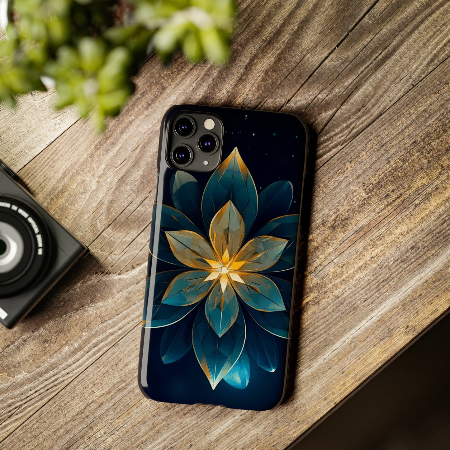 Geometric Flower Design Slim Phone Case - Colorwink