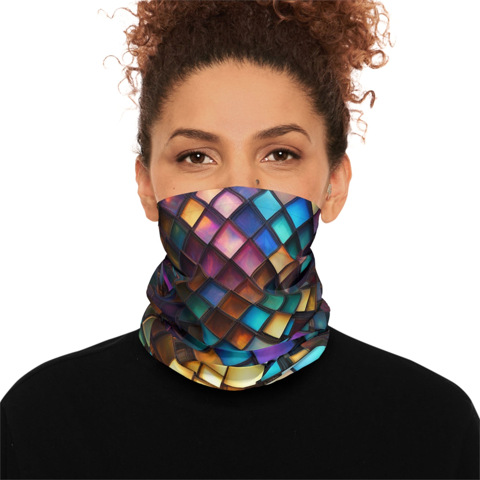 Glass Pane Pattern Neck Gaiter - Colorwink