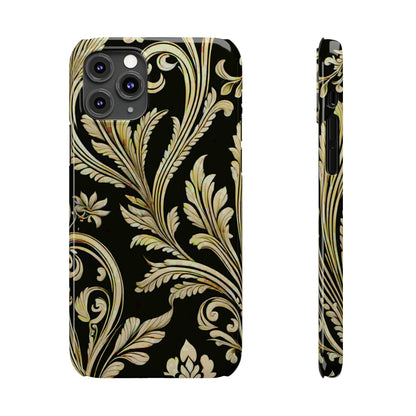 Godlen Flower Pattern Slim Phone Case - Colorwink