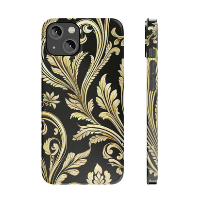 Godlen Flower Pattern Slim Phone Case - Colorwink