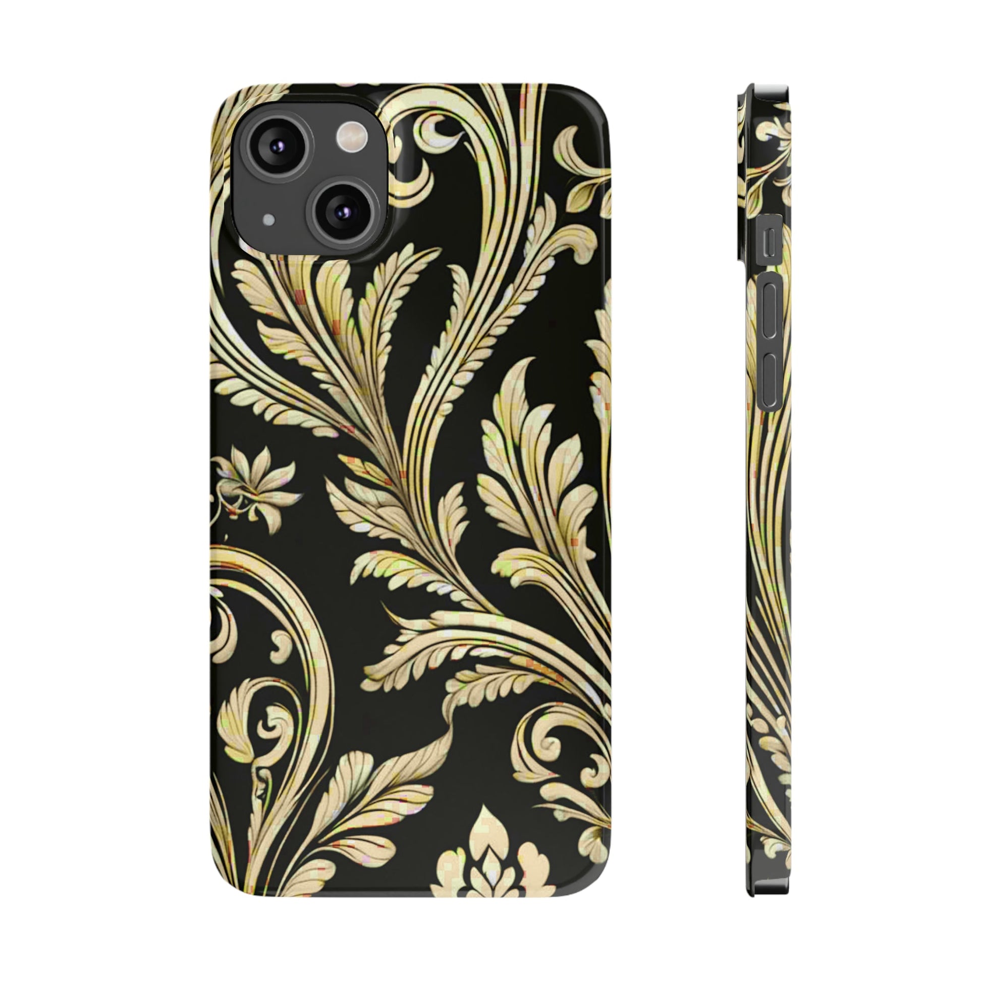 Godlen Flower Pattern Slim Phone Case - Colorwink