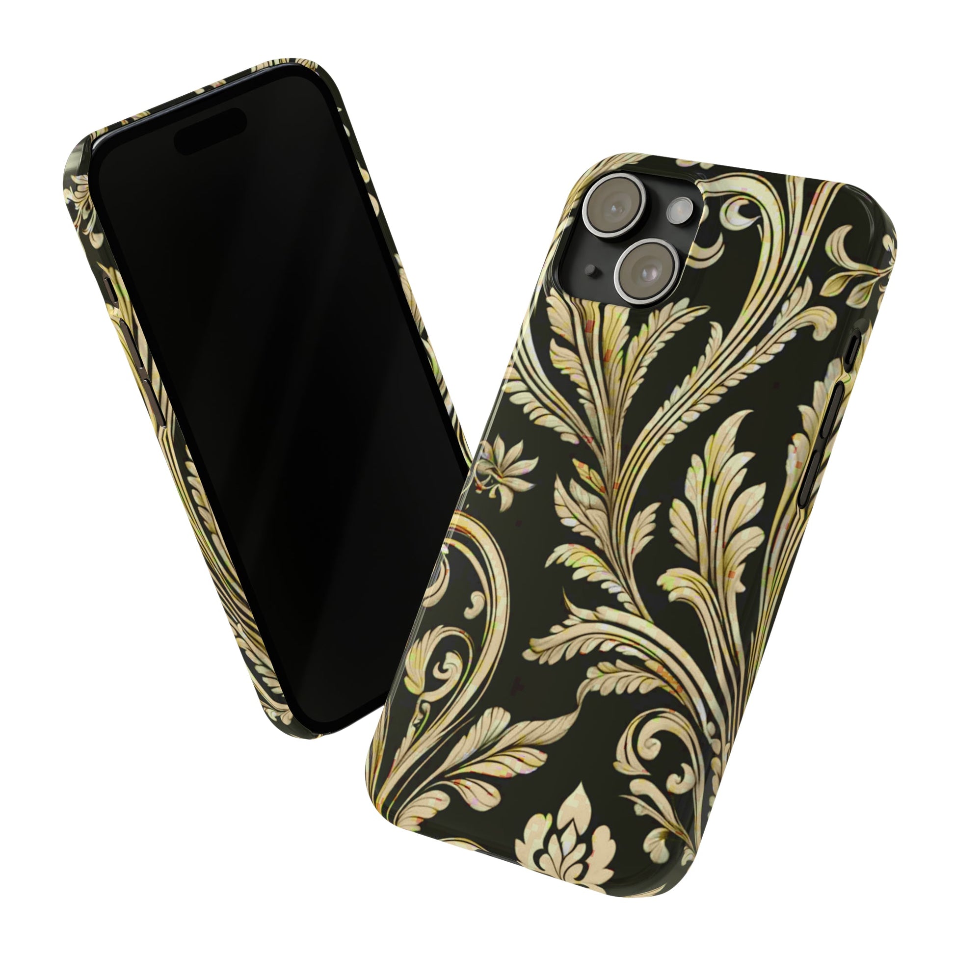 Godlen Flower Pattern Slim Phone Case - Colorwink