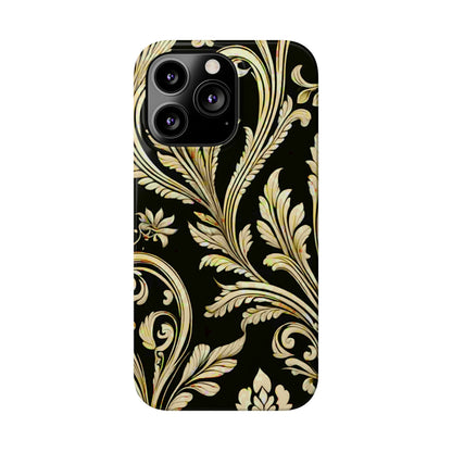 Godlen Flower Pattern Slim Phone Case - Colorwink