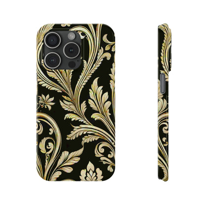 Godlen Flower Pattern Slim Phone Case - Colorwink