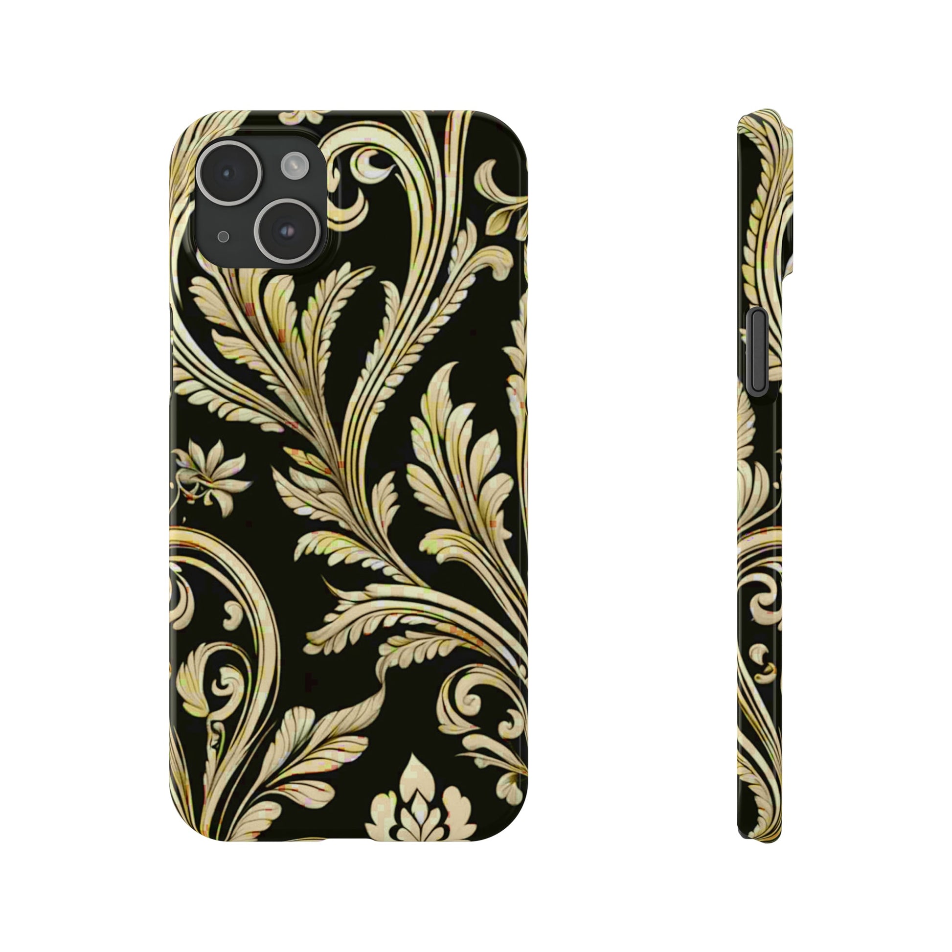 Godlen Flower Pattern Slim Phone Case - Colorwink