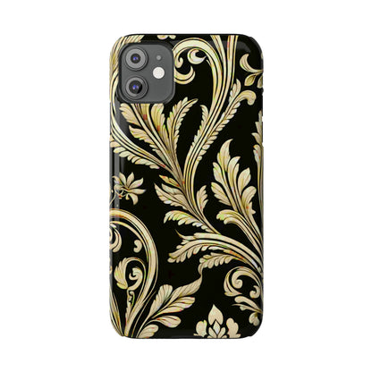 Godlen Flower Pattern Slim Phone Case - Colorwink