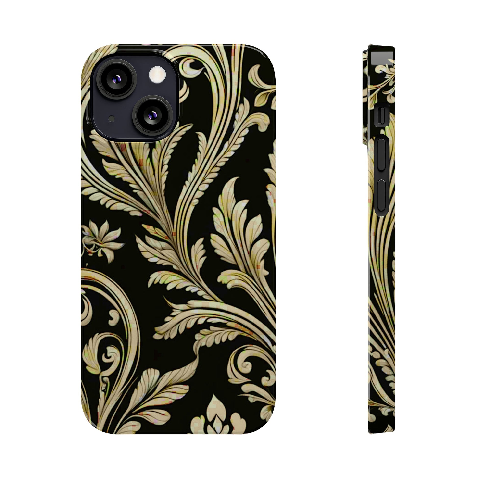 Godlen Flower Pattern Slim Phone Case - Colorwink