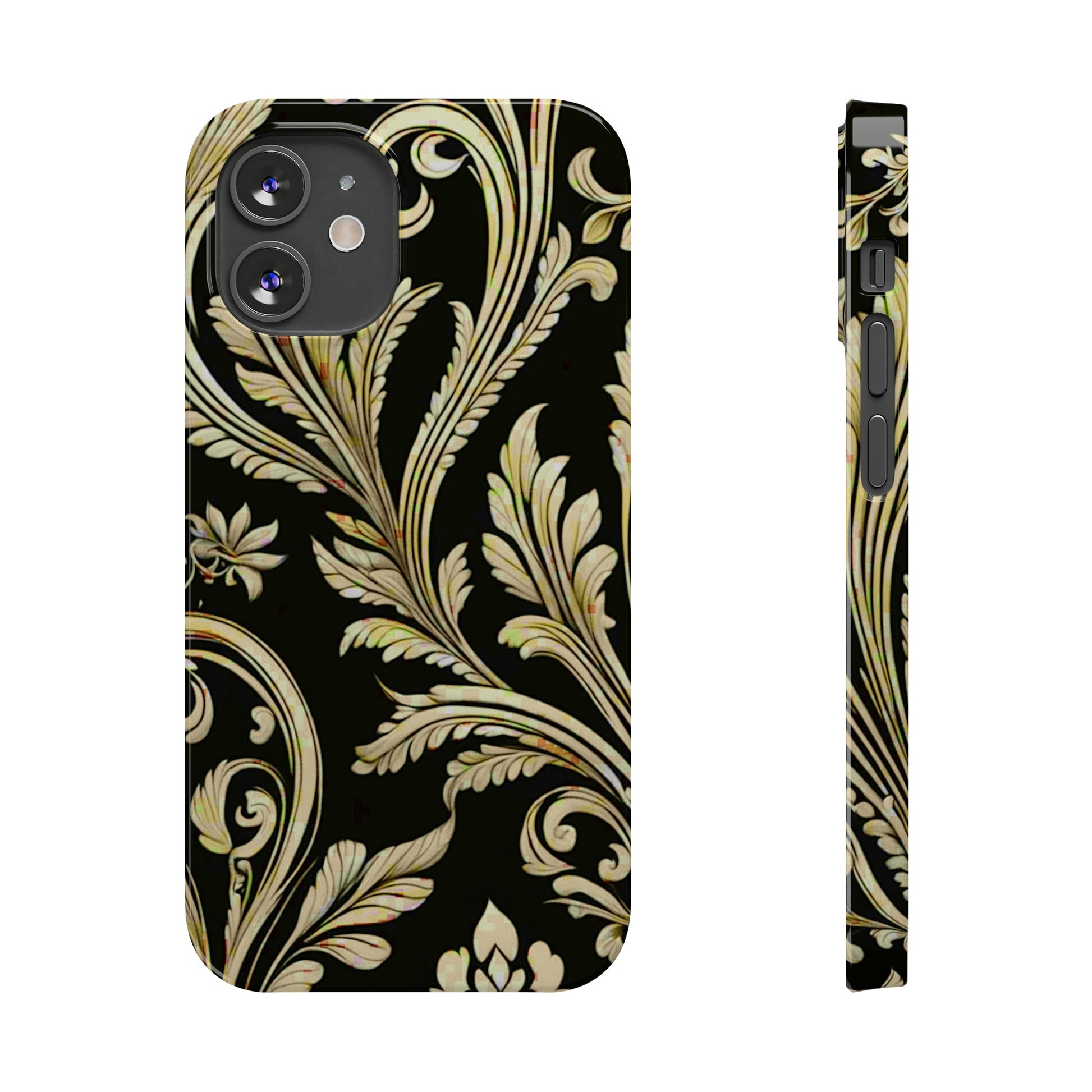 Godlen Flower Pattern Slim Phone Case - Colorwink