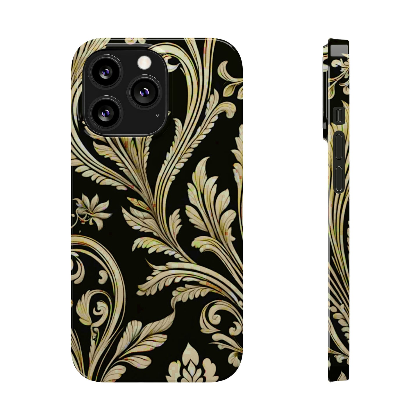 Godlen Flower Pattern Slim Phone Case - Colorwink