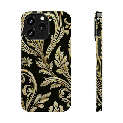 Godlen Flower Pattern Slim Phone Case - Colorwink