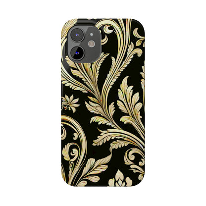 Godlen Flower Pattern Slim Phone Case - Colorwink