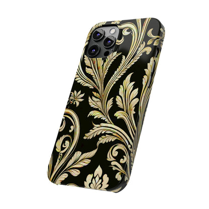 Godlen Flower Pattern Slim Phone Case - Colorwink