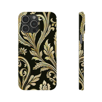 Godlen Flower Pattern Slim Phone Case - Colorwink