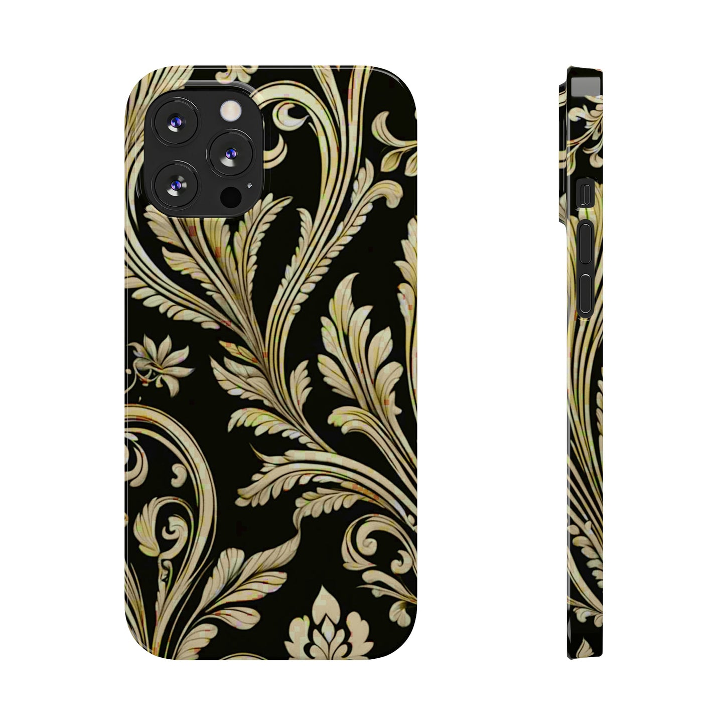 Godlen Flower Pattern Slim Phone Case - Colorwink