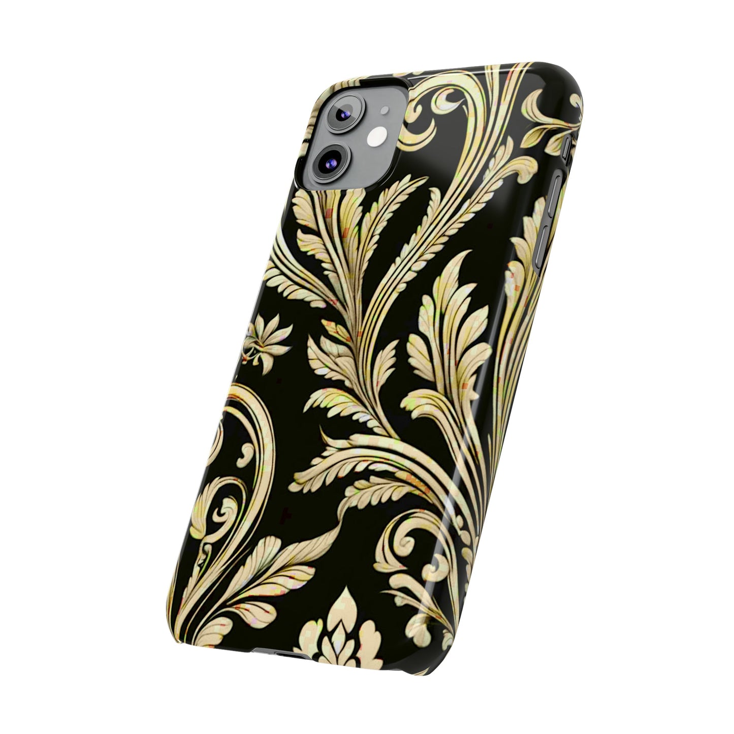 Godlen Flower Pattern Slim Phone Case - Colorwink