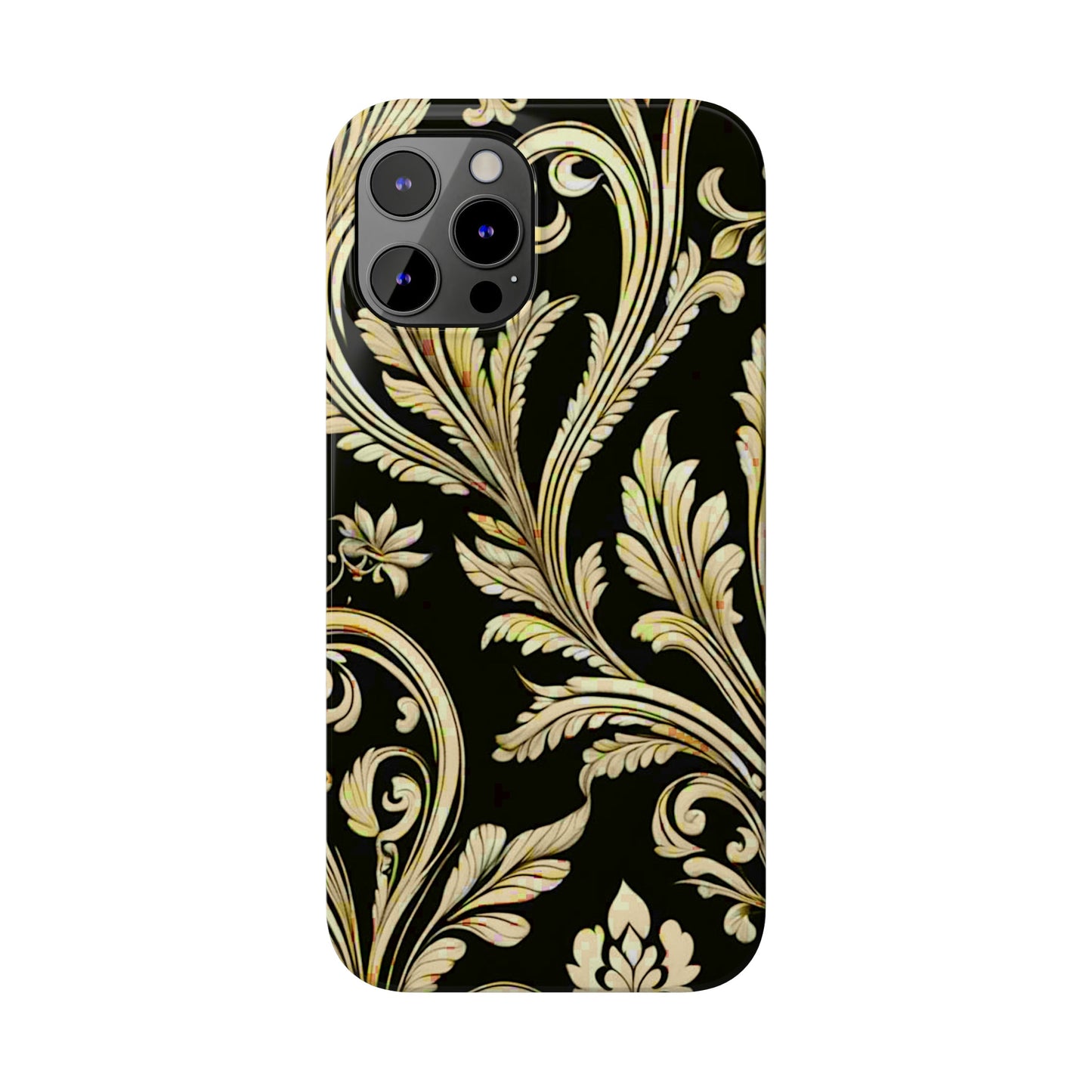 Godlen Flower Pattern Slim Phone Case - Colorwink