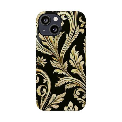 Godlen Flower Pattern Slim Phone Case - Colorwink