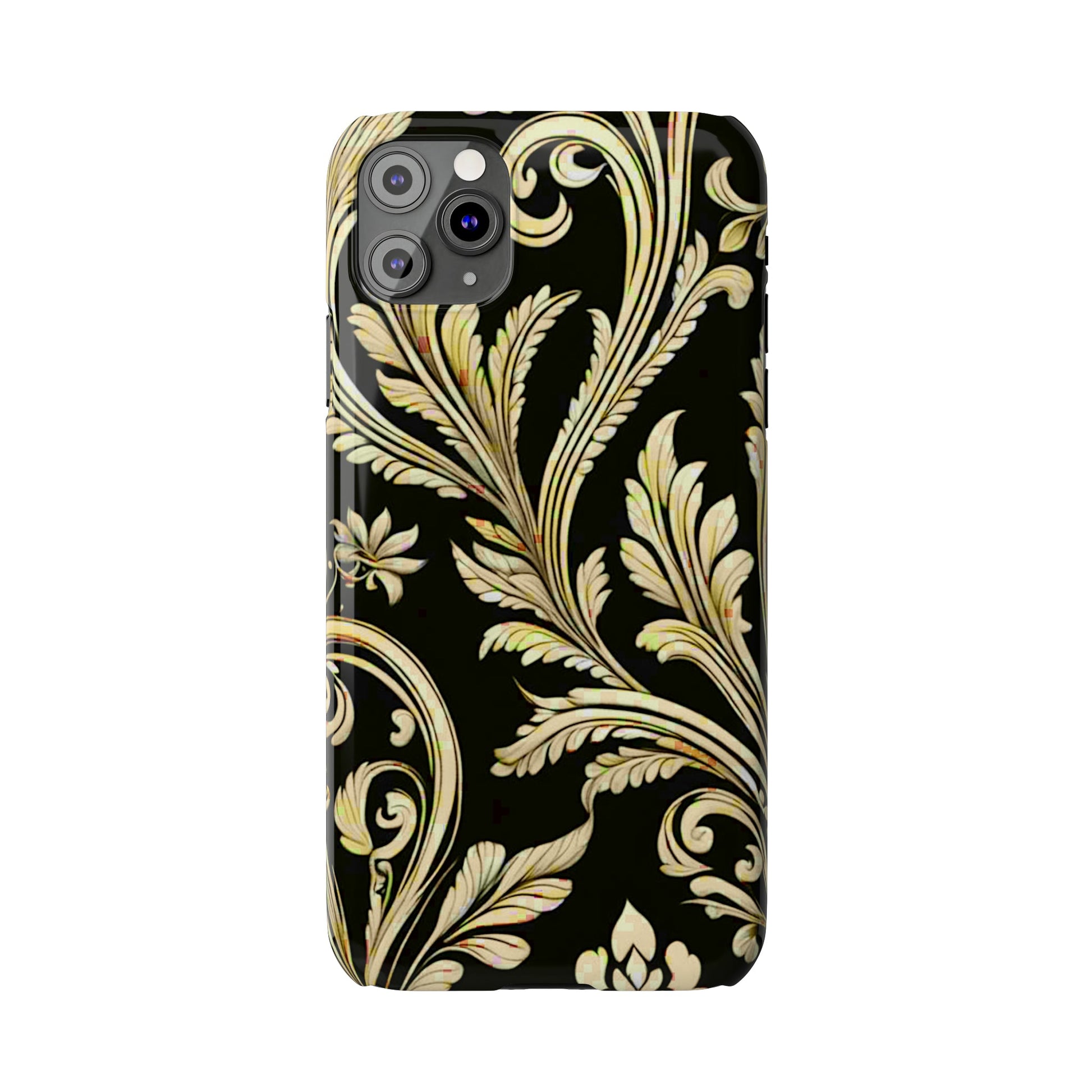 Godlen Flower Pattern Slim Phone Case - Colorwink