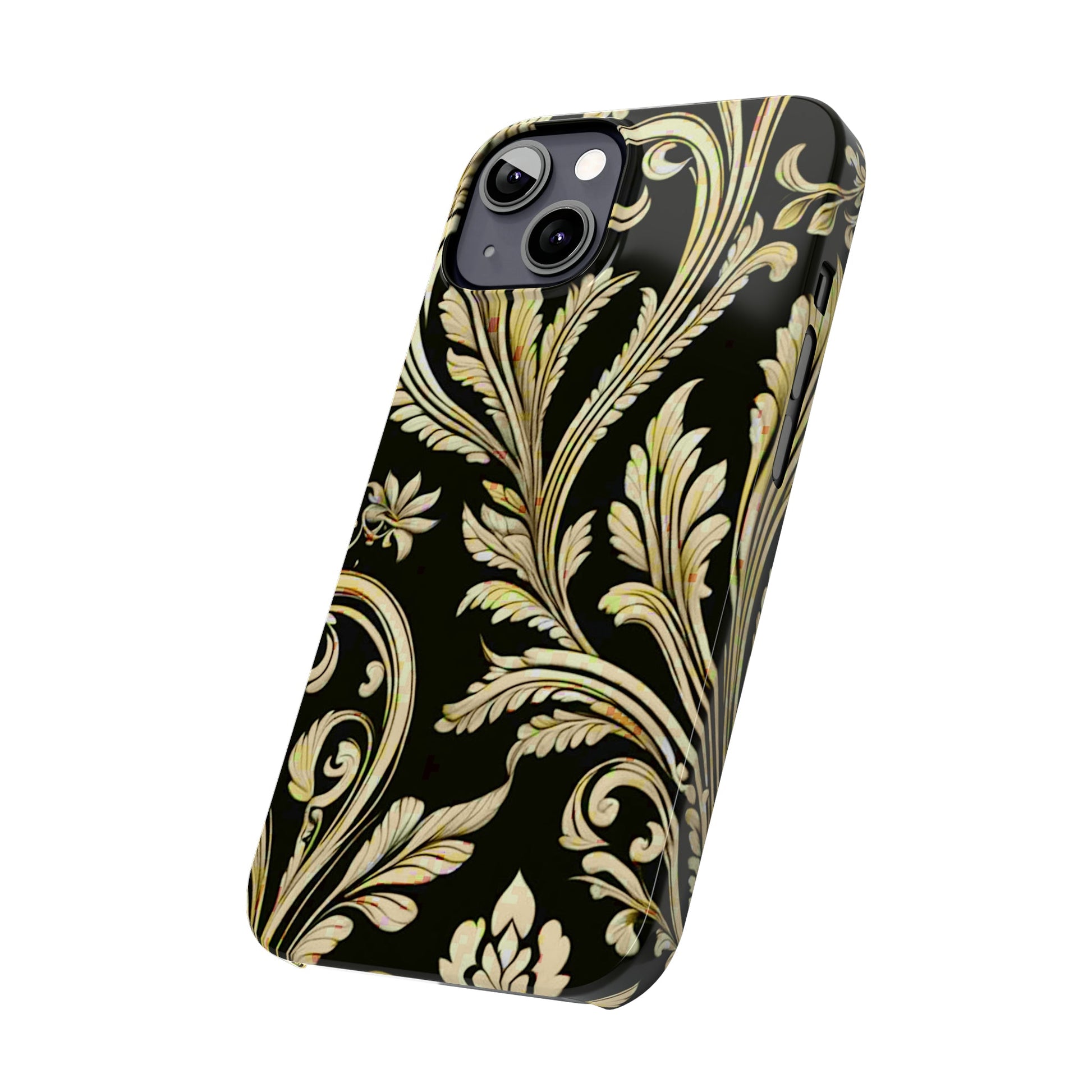 Godlen Flower Pattern Slim Phone Case - Colorwink