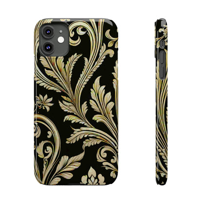 Godlen Flower Pattern Slim Phone Case - Colorwink