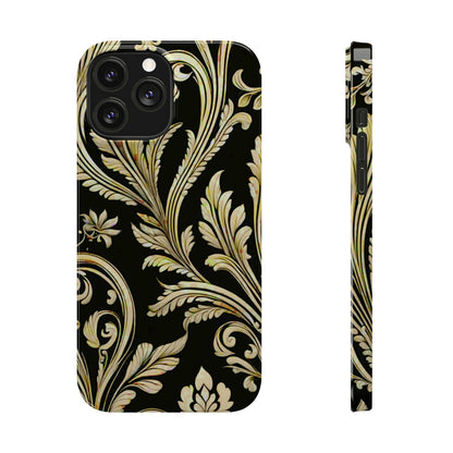 Godlen Flower Pattern Slim Phone Case - Colorwink