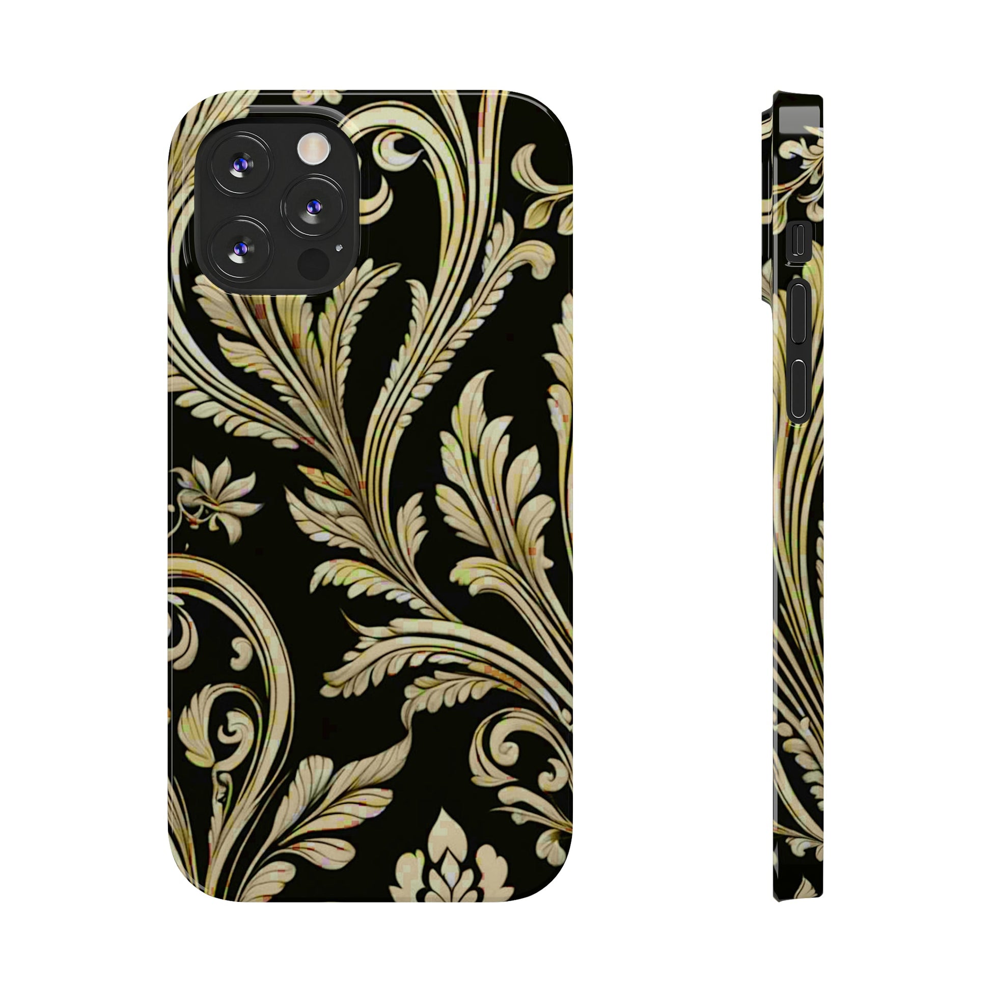 Godlen Flower Pattern Slim Phone Case - Colorwink