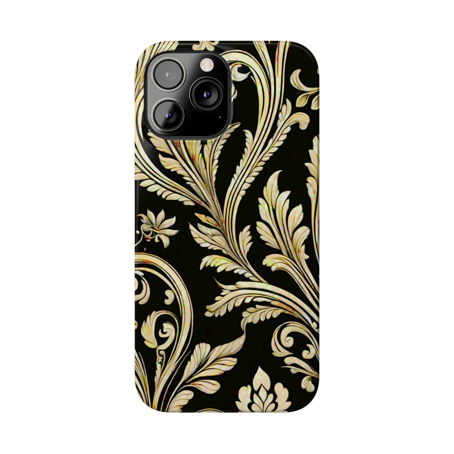 Godlen Flower Pattern Slim Phone Case - Colorwink