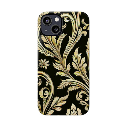 Godlen Flower Pattern Slim Phone Case - Colorwink