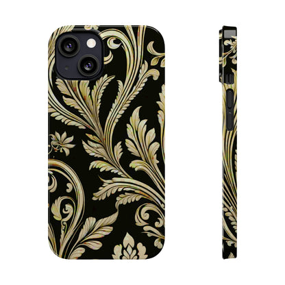 Godlen Flower Pattern Slim Phone Case - Colorwink