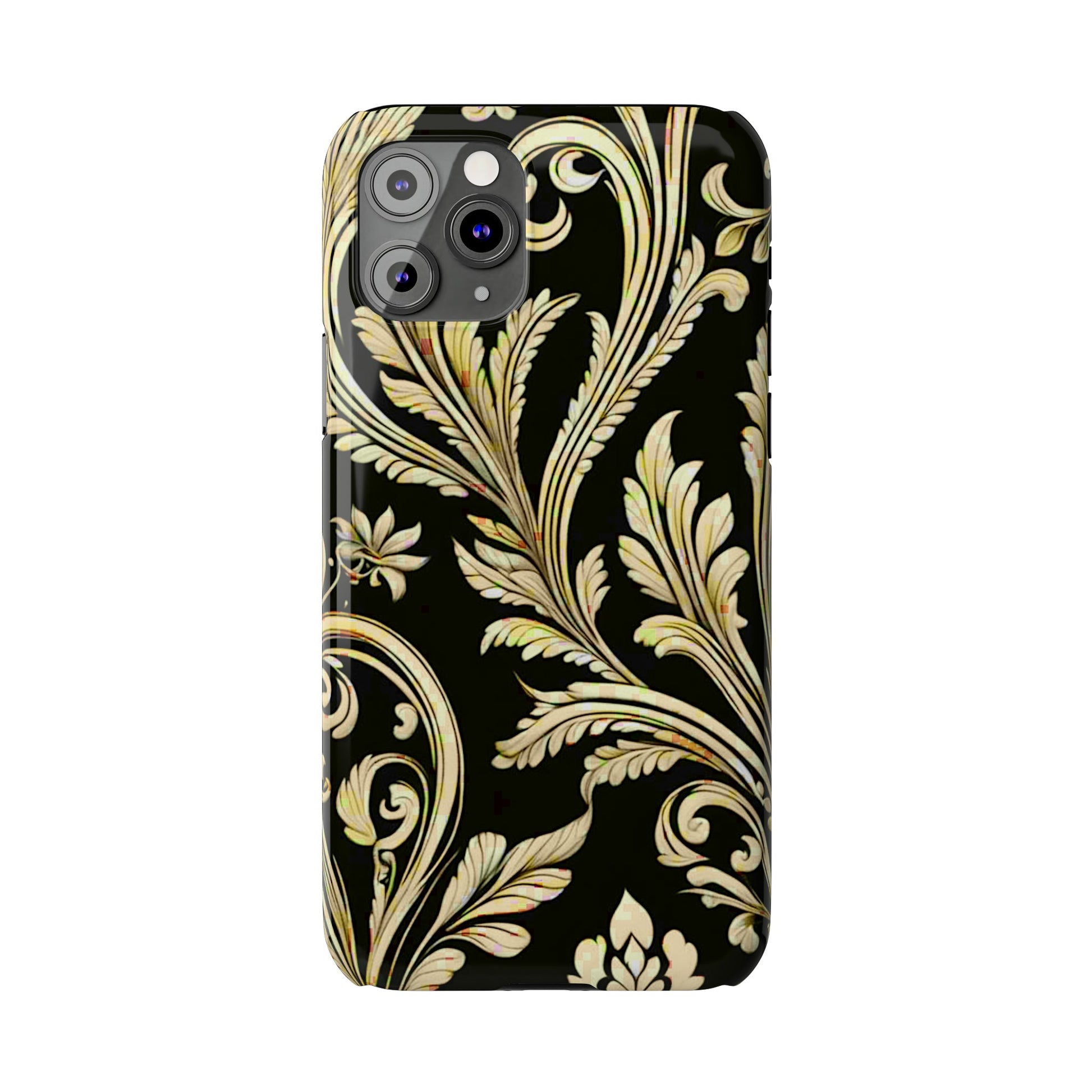 Godlen Flower Pattern Slim Phone Case - Colorwink