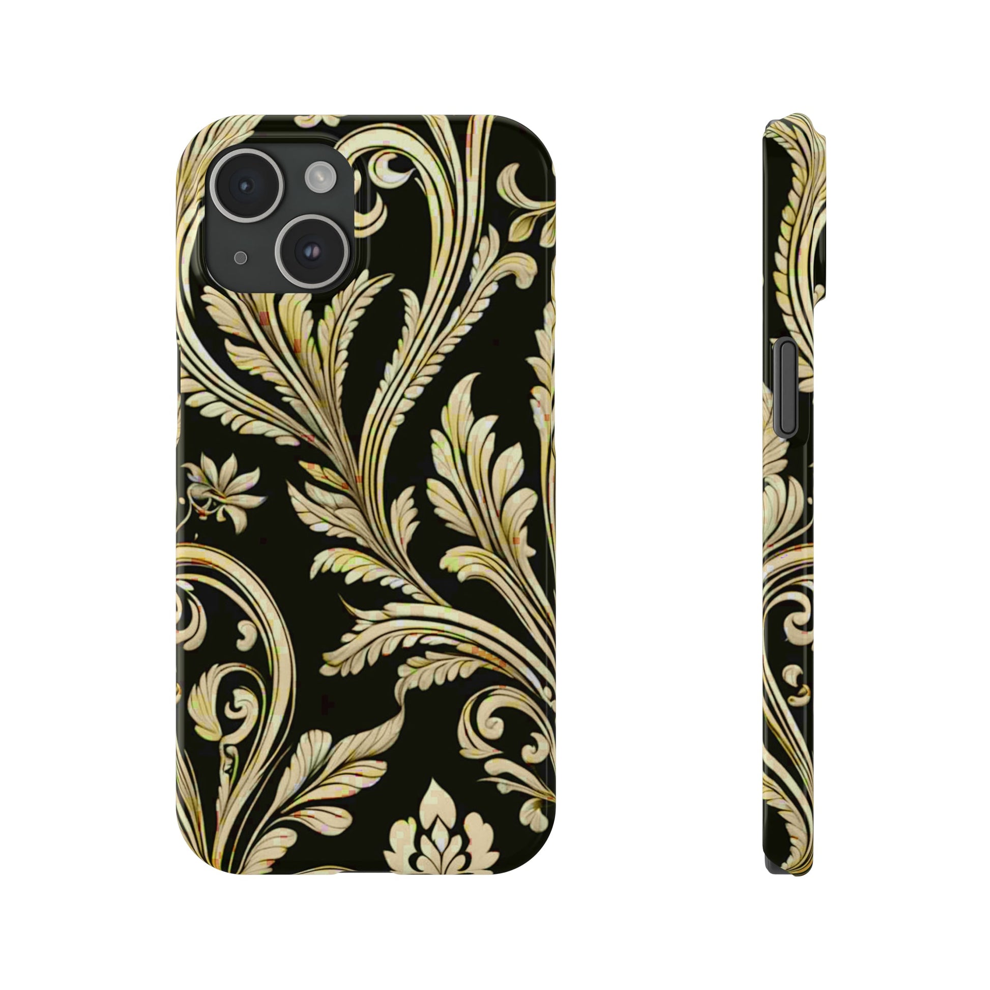 Godlen Flower Pattern Slim Phone Case - Colorwink