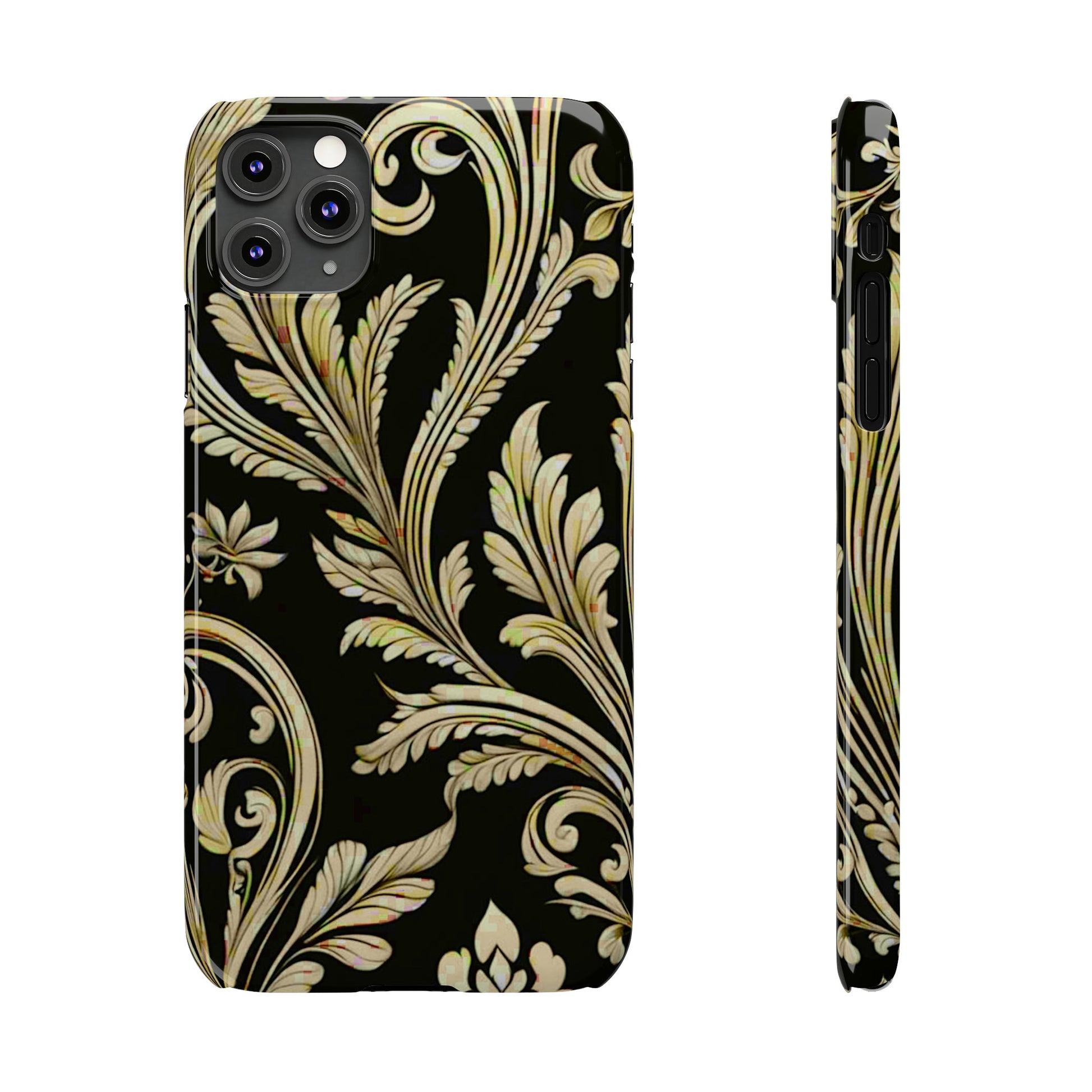 Godlen Flower Pattern Slim Phone Case - Colorwink