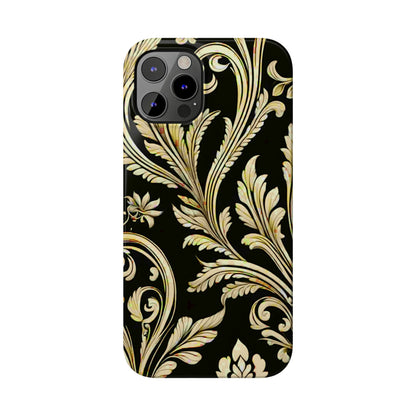 Godlen Flower Pattern Slim Phone Case - Colorwink