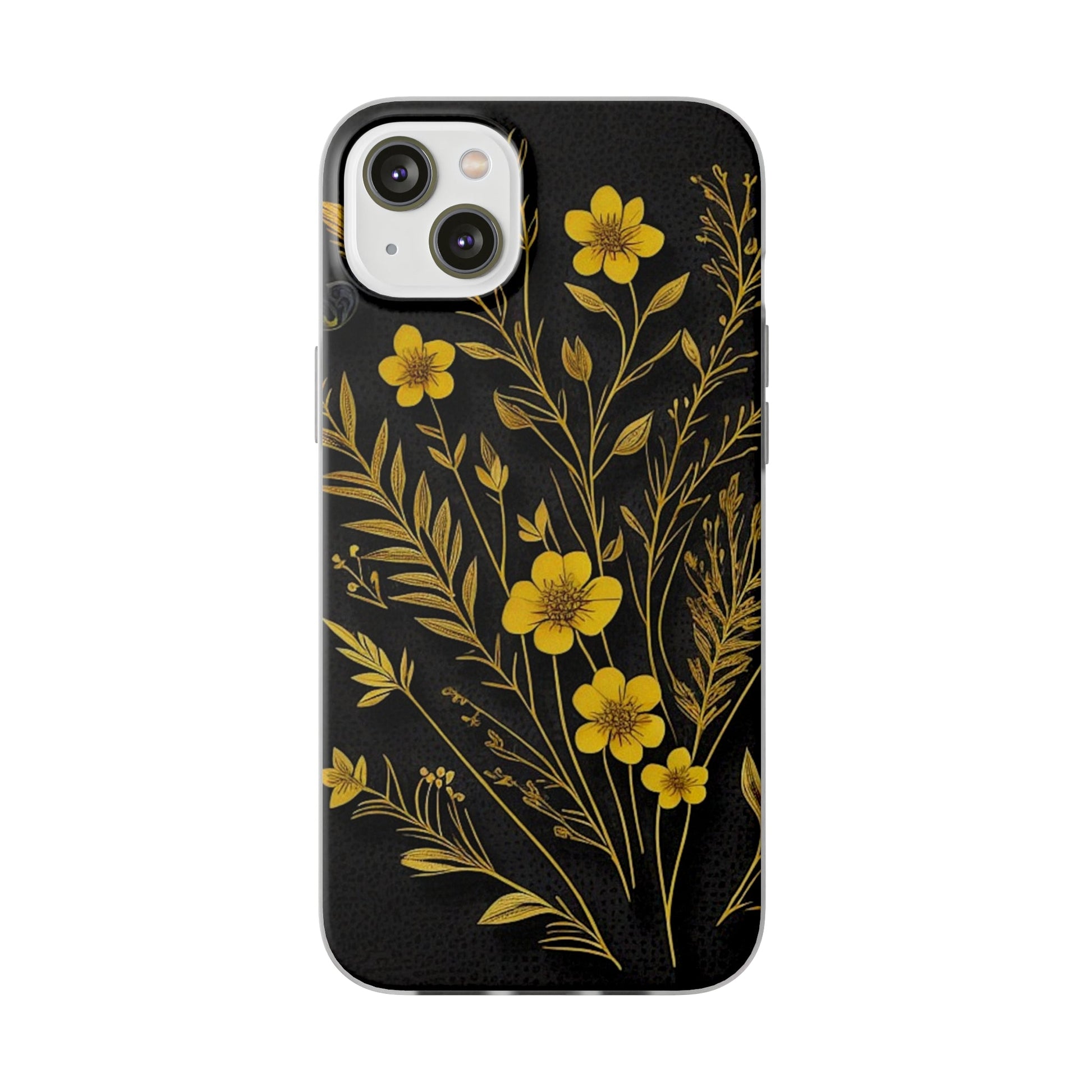 Gold Flowers Flexi Case - Colorwink