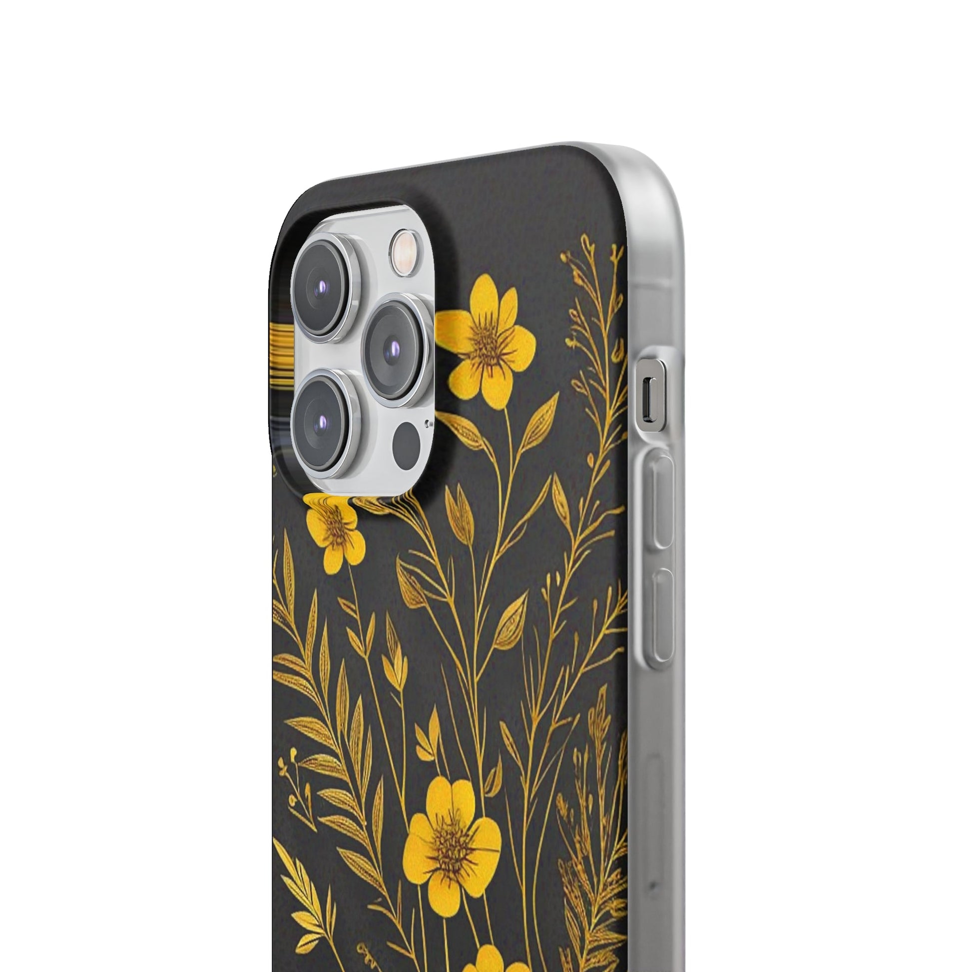 Gold Flowers Flexi Case - Colorwink