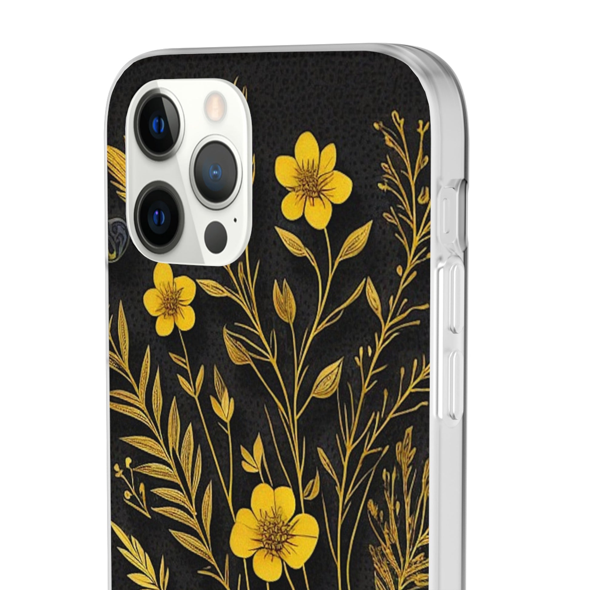 Gold Flowers Flexi Case - Colorwink