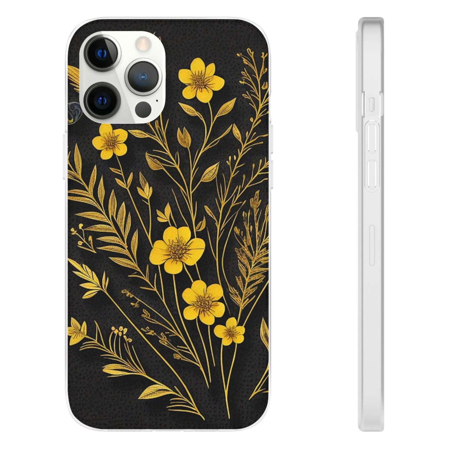 Gold Flowers Flexi Case - Colorwink