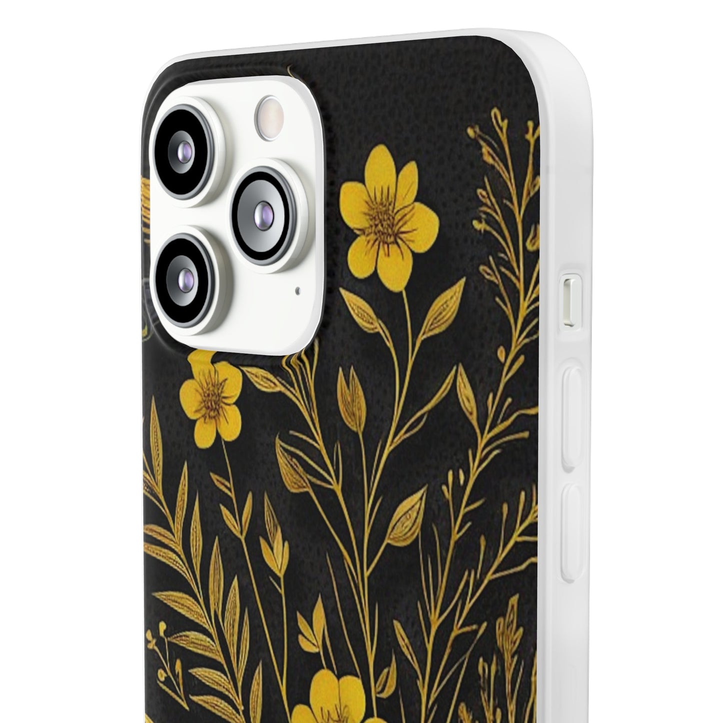 Gold Flowers Flexi Case - Colorwink