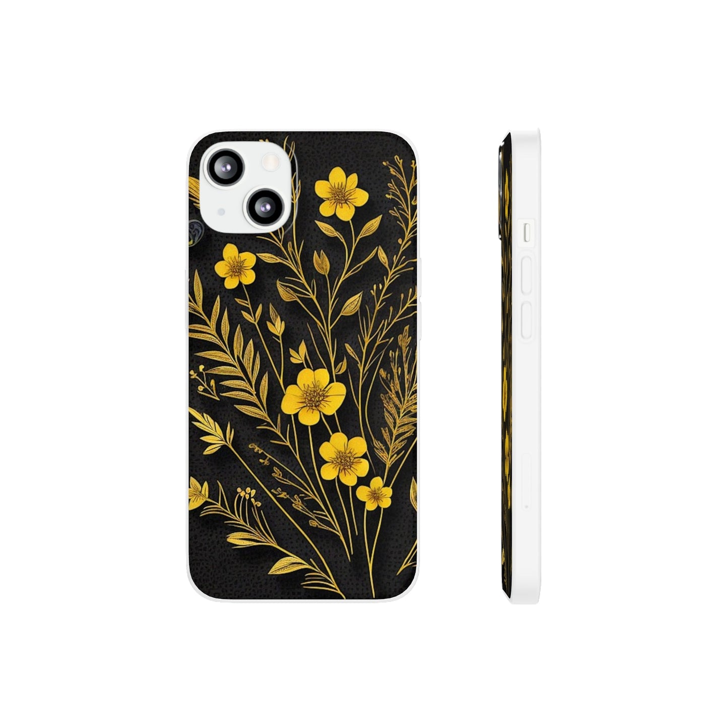 Gold Flowers Flexi Case - Colorwink