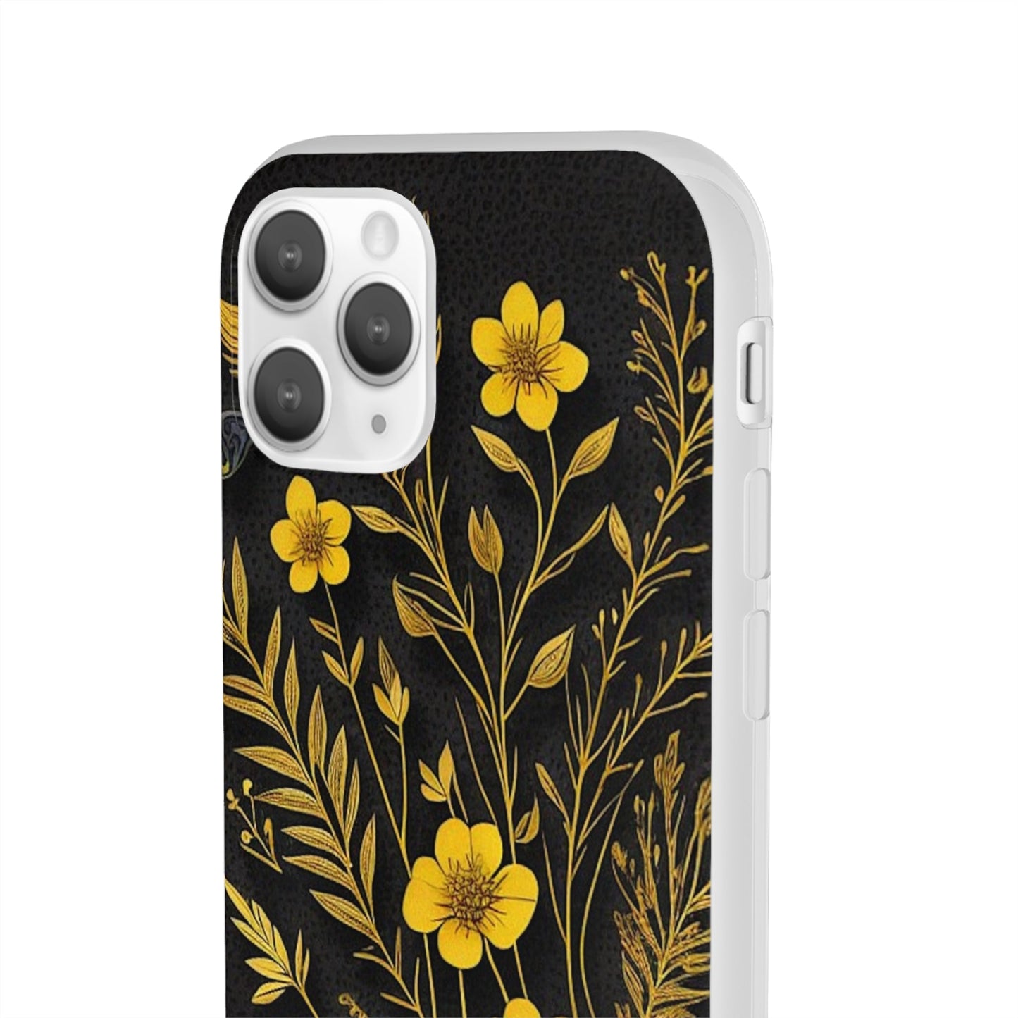 Gold Flowers Flexi Case - Colorwink