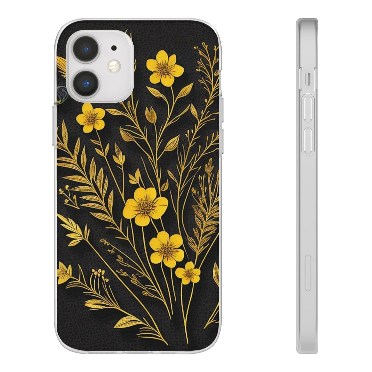 Gold Flowers Flexi Case - Colorwink