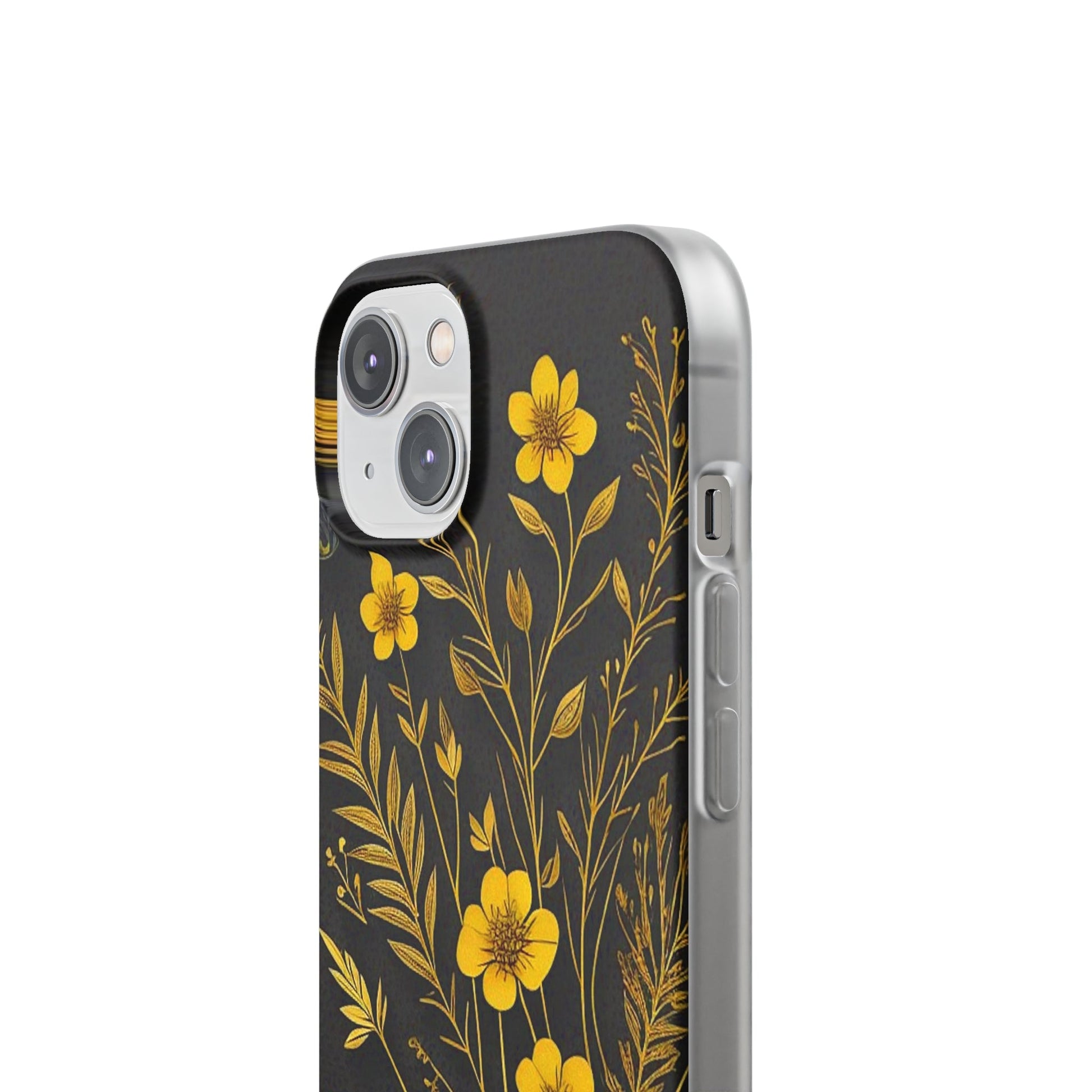 Gold Flowers Flexi Case - Colorwink