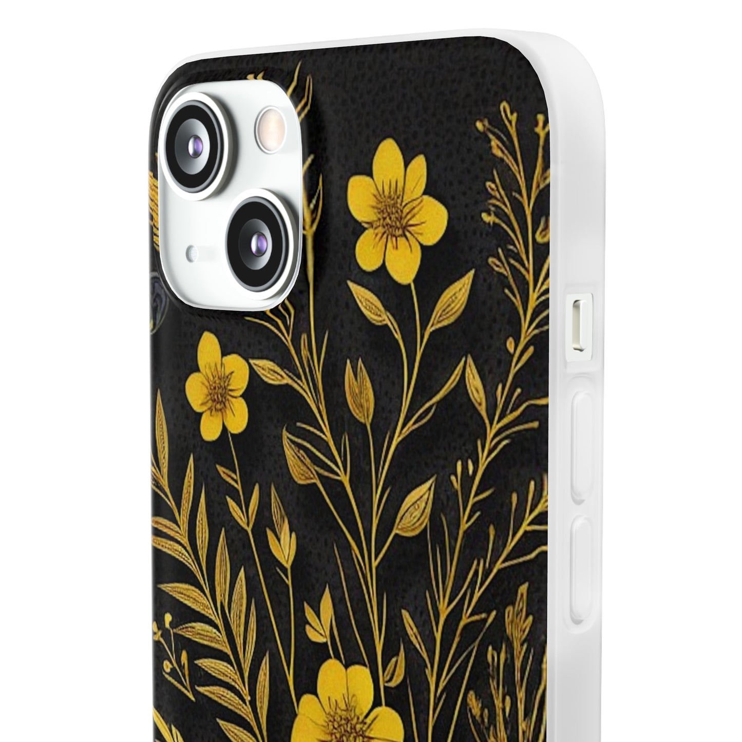 Gold Flowers Flexi Case - Colorwink