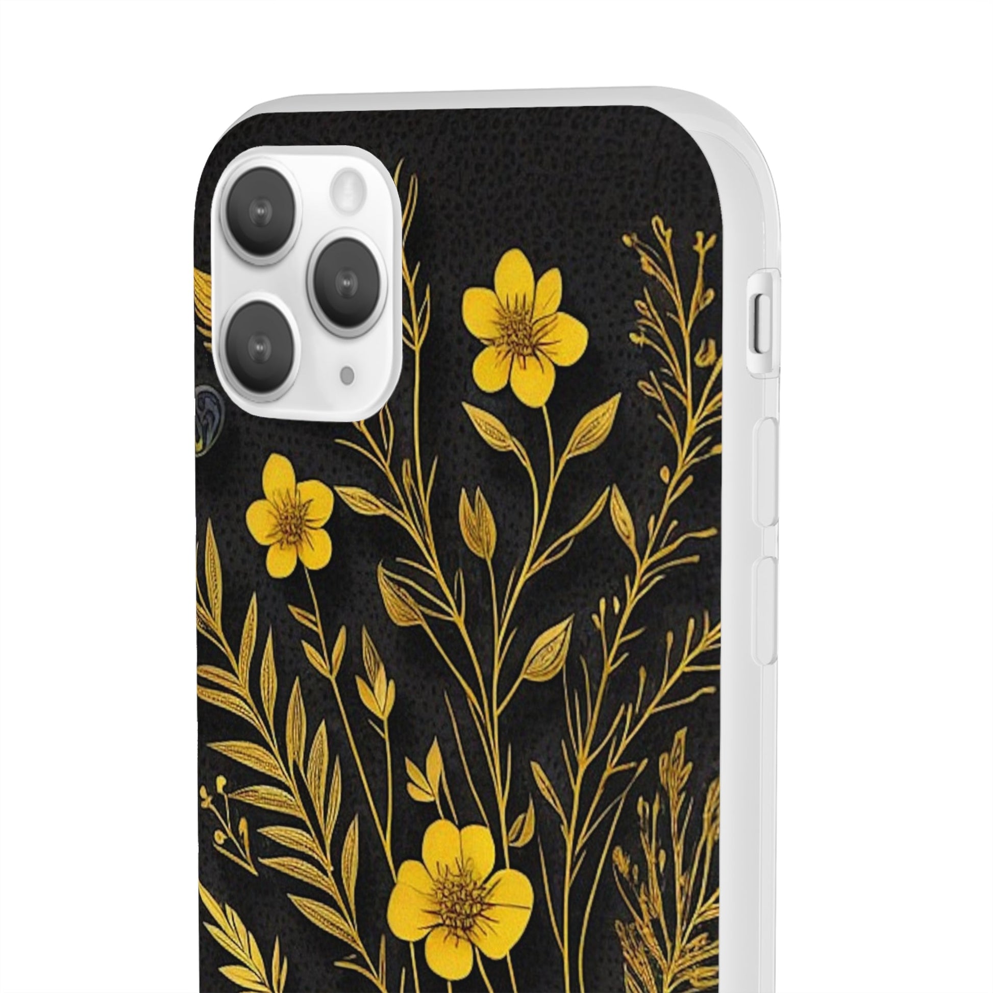 Gold Flowers Flexi Case - Colorwink