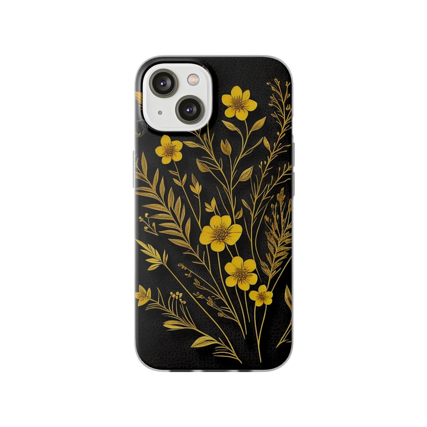 Gold Flowers Flexi Case - Colorwink