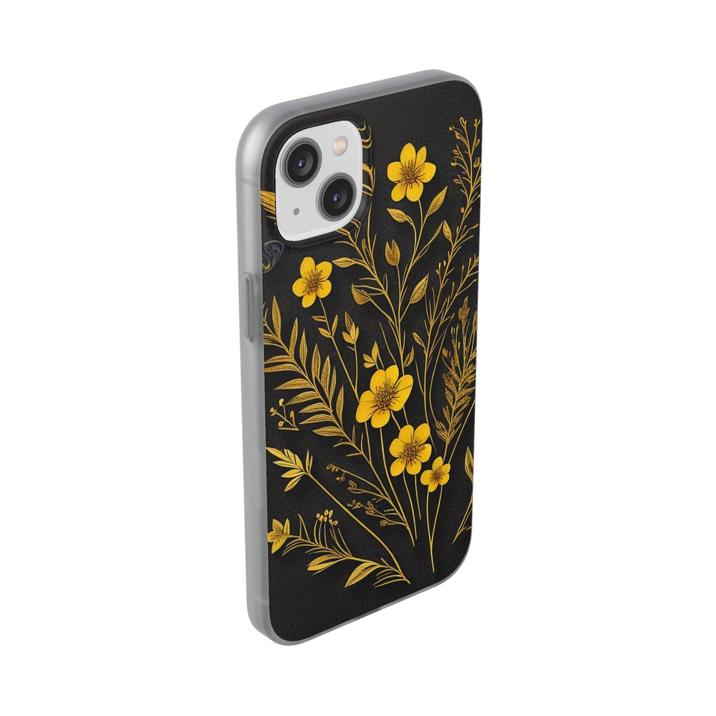 Gold Flowers Flexi Case - Colorwink