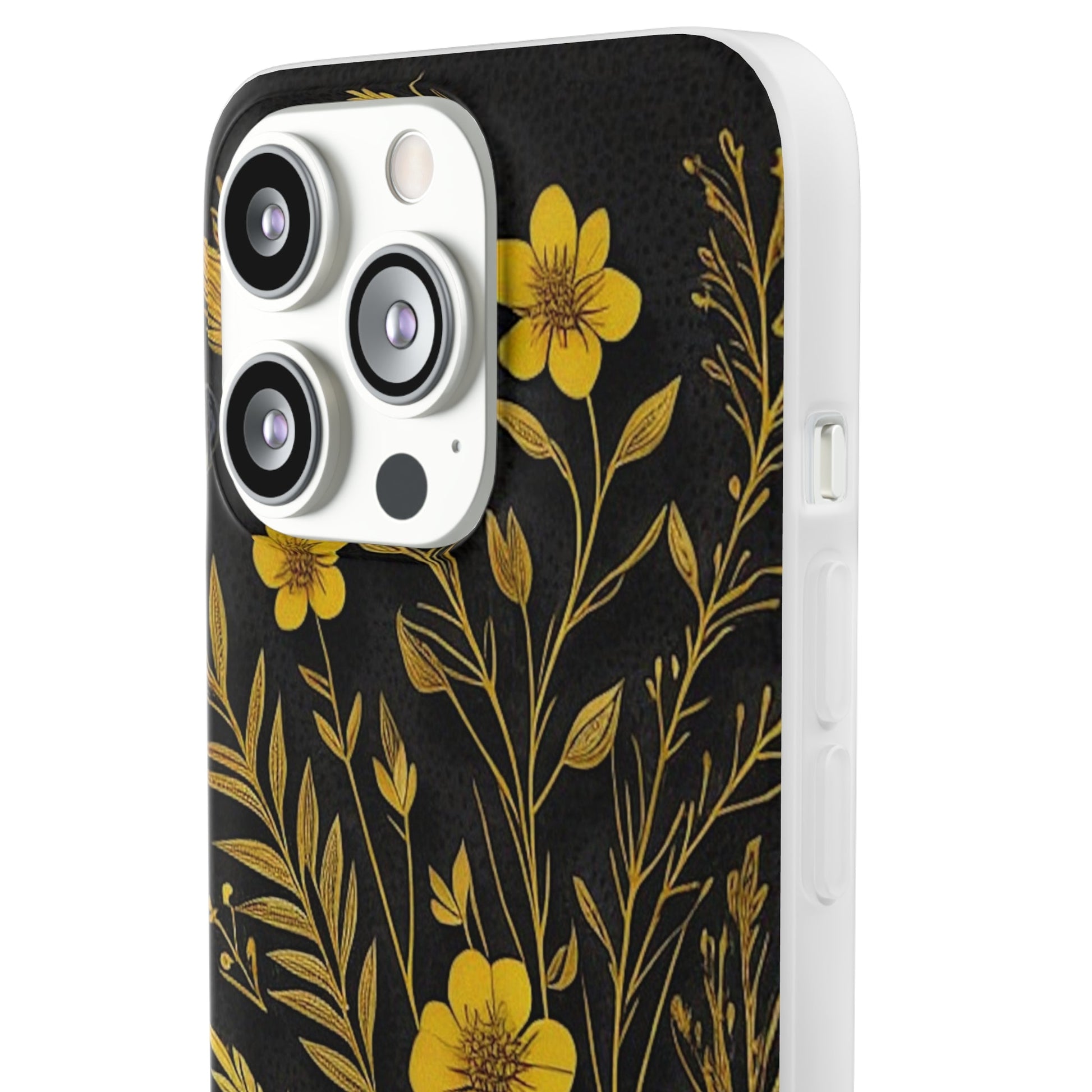 Gold Flowers Flexi Case - Colorwink