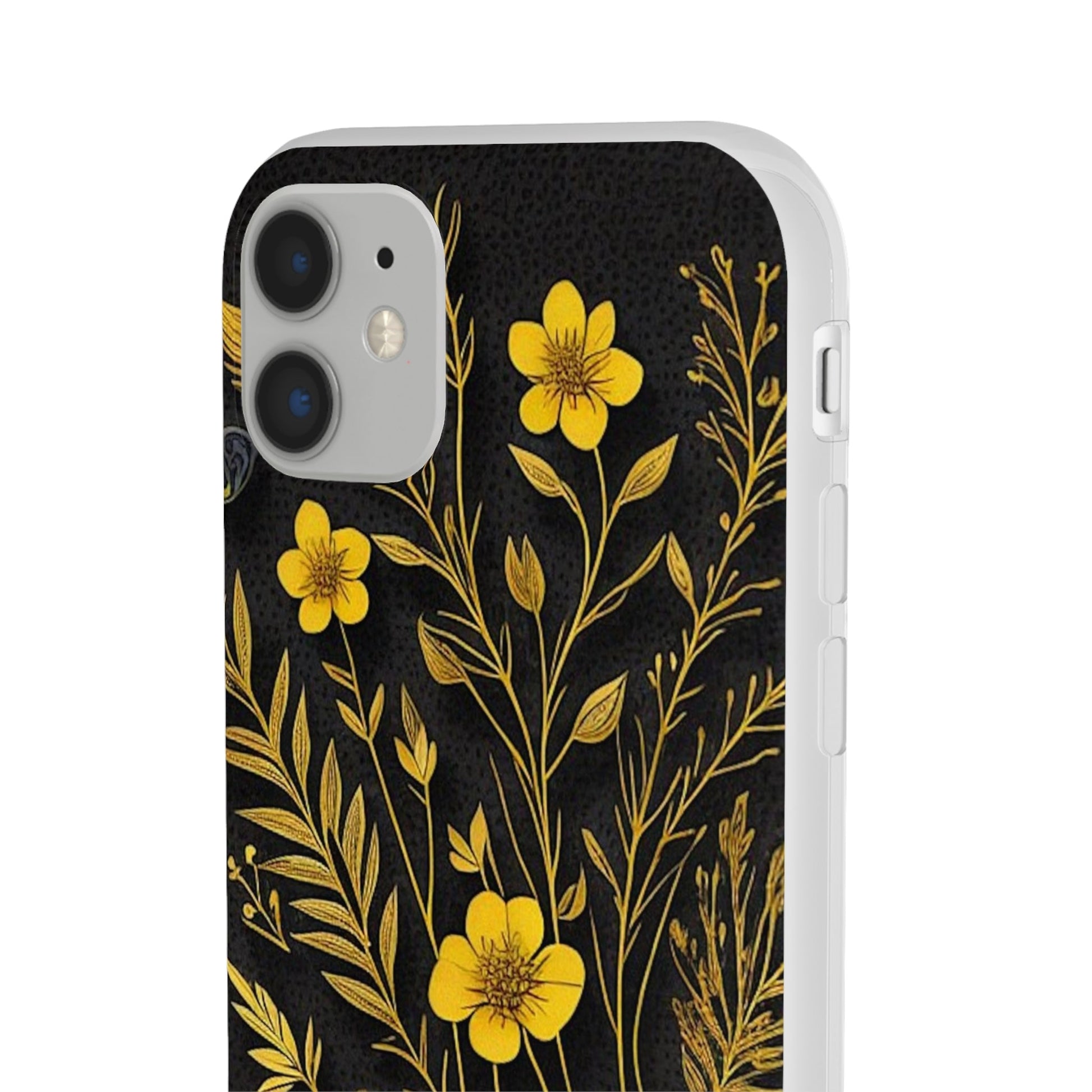 Gold Flowers Flexi Case - Colorwink