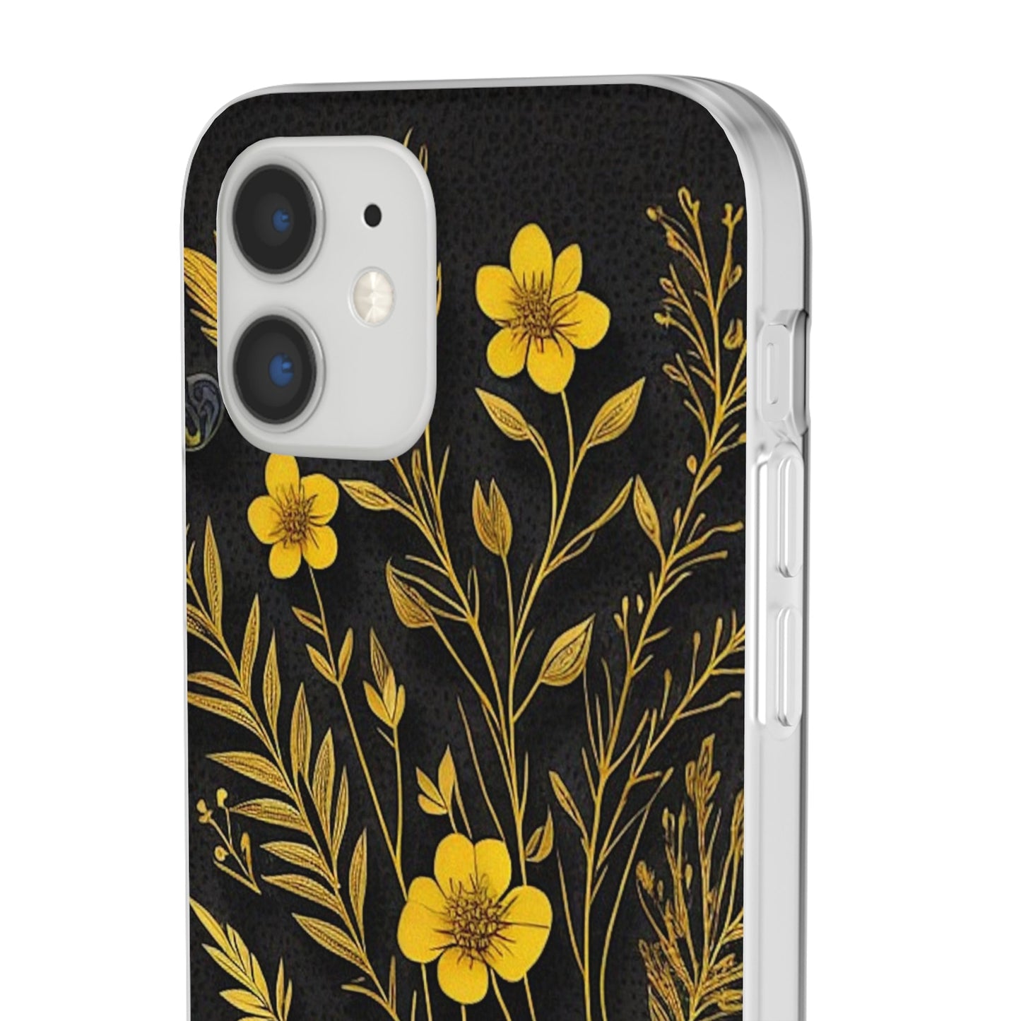 Gold Flowers Flexi Case - Colorwink